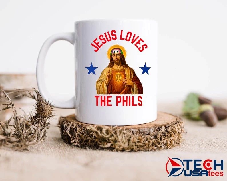 Jesus loves the Phils Phillie Phanatic eye headband shirt