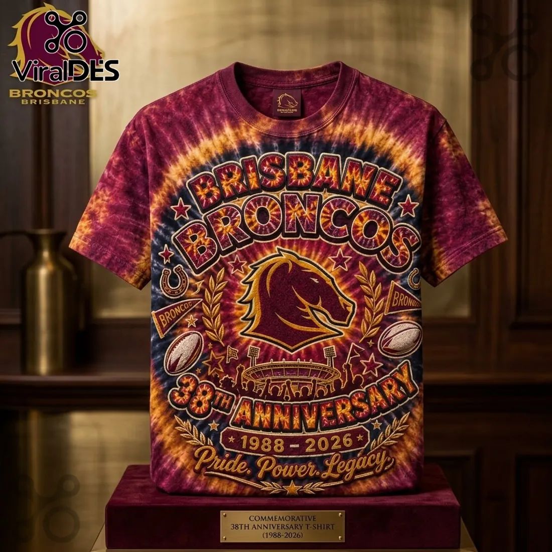 Brisbane Broncos 38th Anniversary Tie Dye Shirt