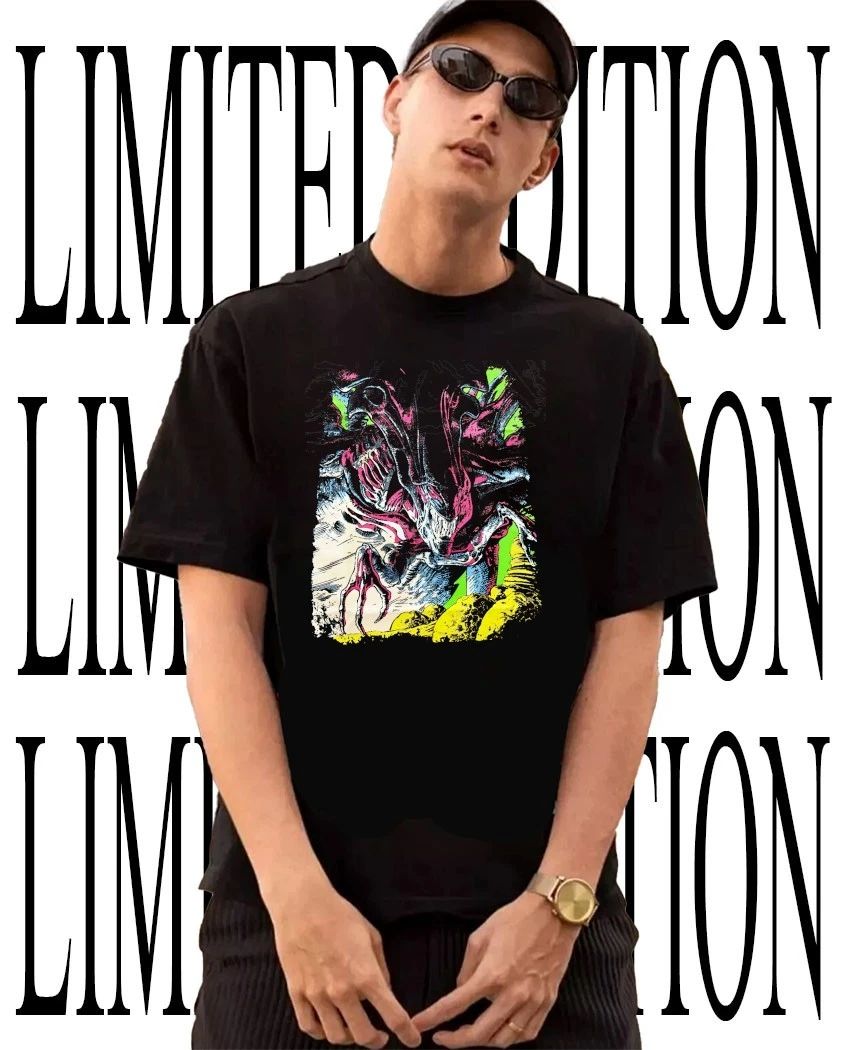 Alien Xenomorph neon vibrant tee
