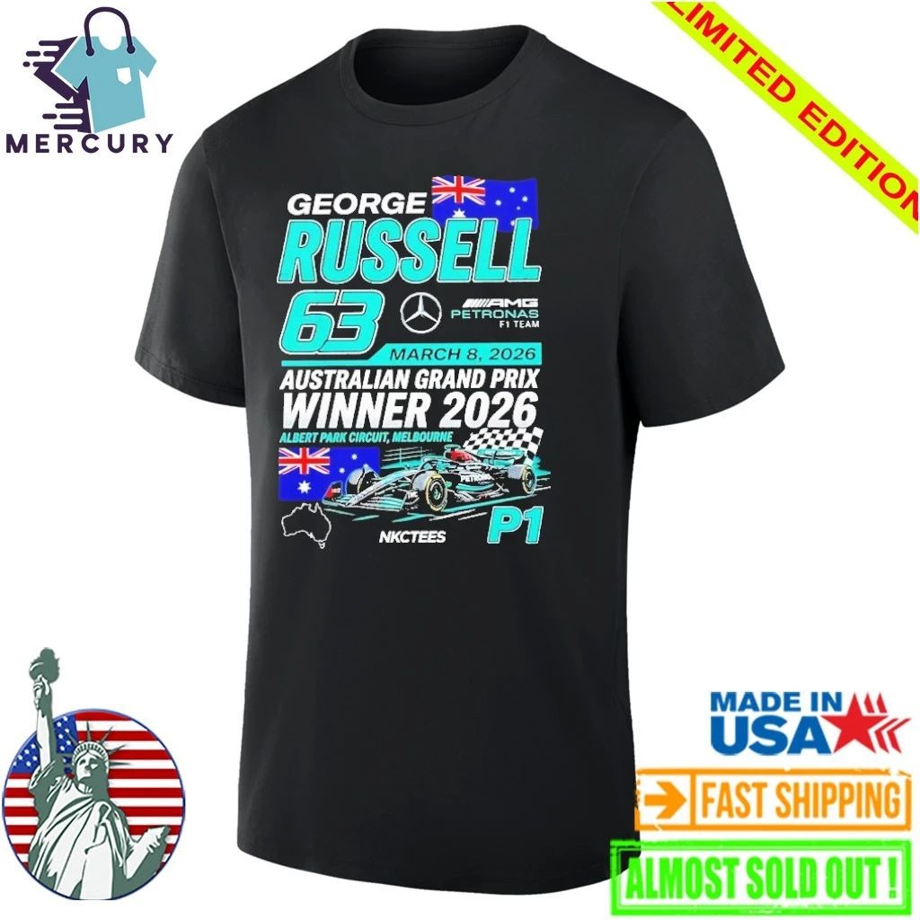 George Russell AMG Petronas F1 Team P1 Australian Grand Prix 2026 Champions Shirt