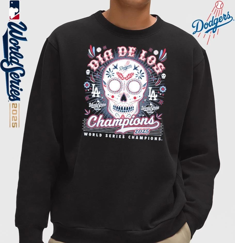 Los Angeles Dodgers ’47 2025 World Series Champions Dia De Los Champions Franklin T-Shirt
