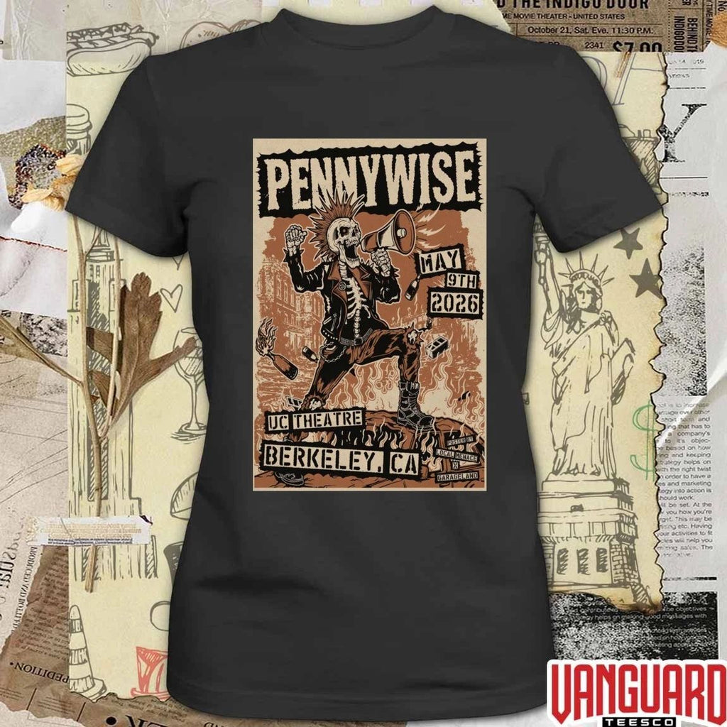 Pennywise and Circle Jerks Pop Up Shop Poster The UC Theatre Berkeley CA May 9, 2026 Event t-shirt