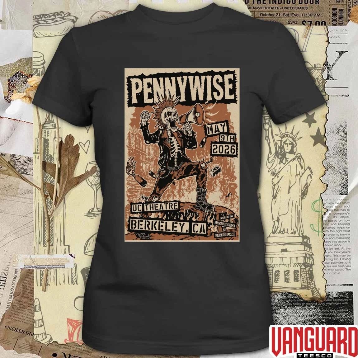 Pennywise and Circle Jerks Pop Up Shop Poster The UC Theatre Berkeley CA May 9, 2026 Event t-shirt
