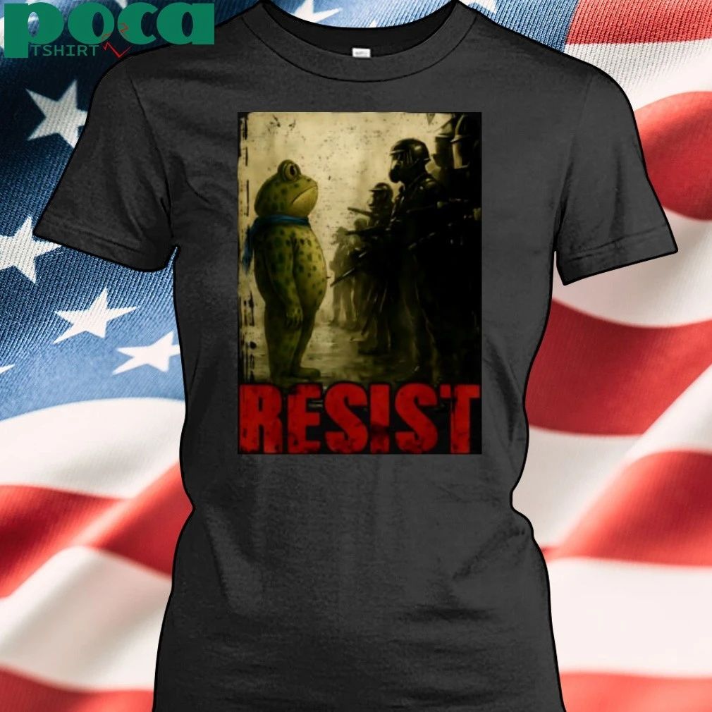 Portland Frog Against Resist Portland art T-shirt
