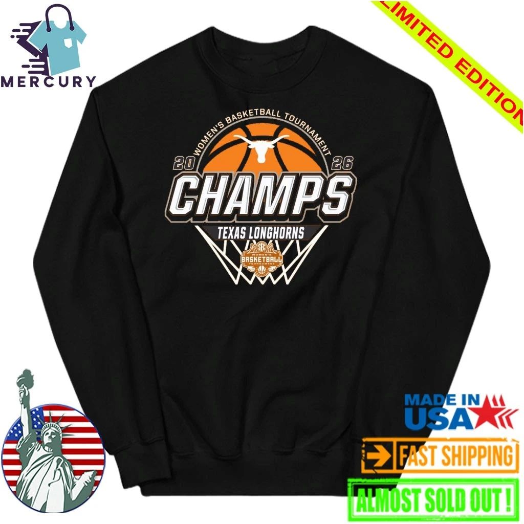 Texas Longhorns 2026 SEC Women’s Basketball Tournament Champions Shirt