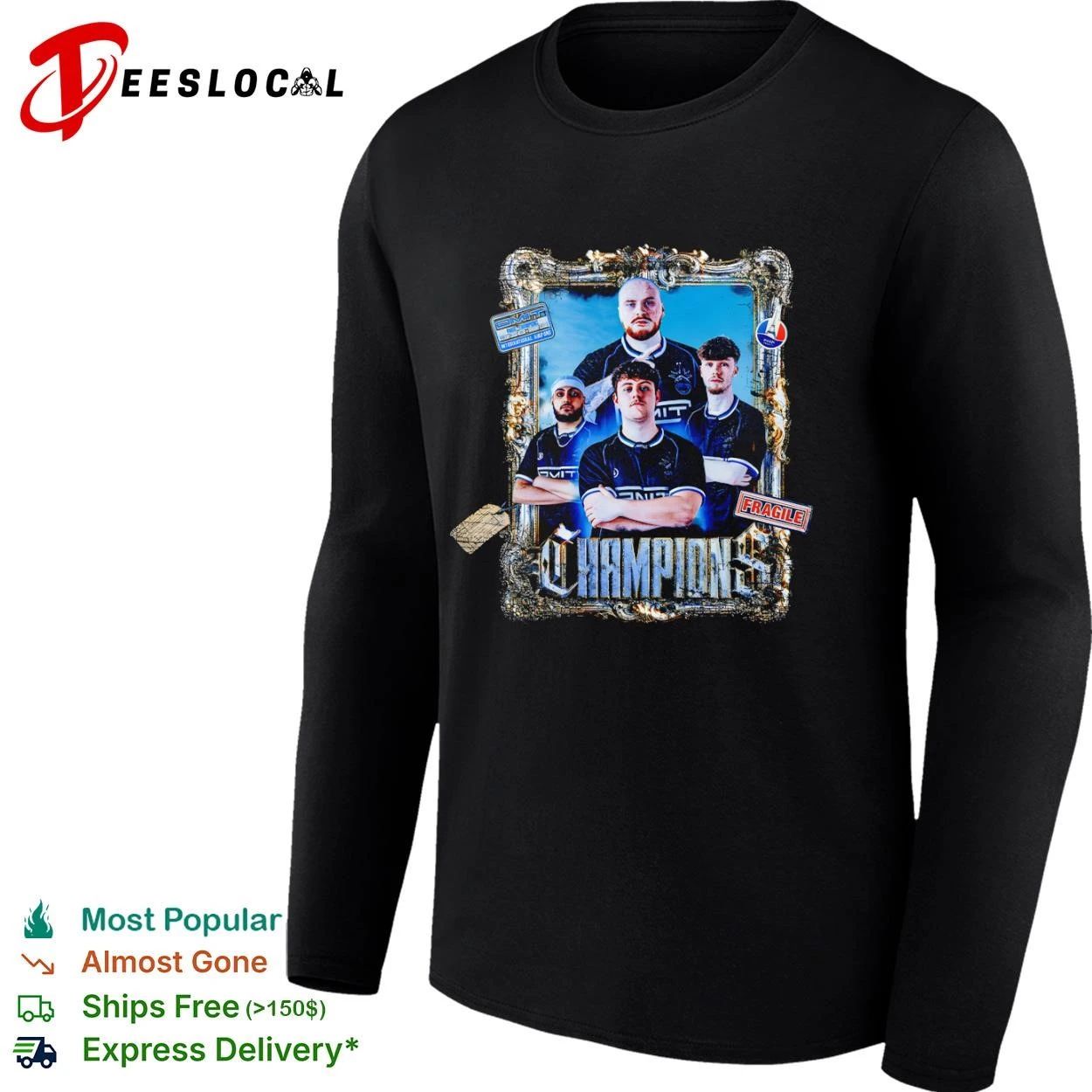 Omit Champions International Airport Fragile Paris France T-shirt