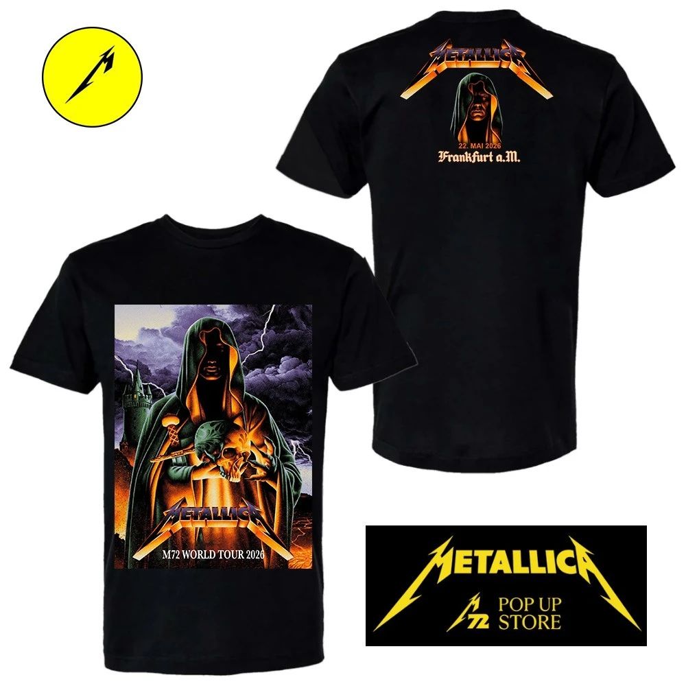 Metallica M72 Frankfurt Pop-Up Merch Double-Sided Shirt – May 22 2026 Deutsche Bank Park Germany – By Max Loeffler