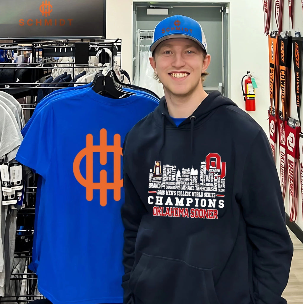 2026 Oklahoma Sooners Men’s College World Series Champions player name skyline shirt