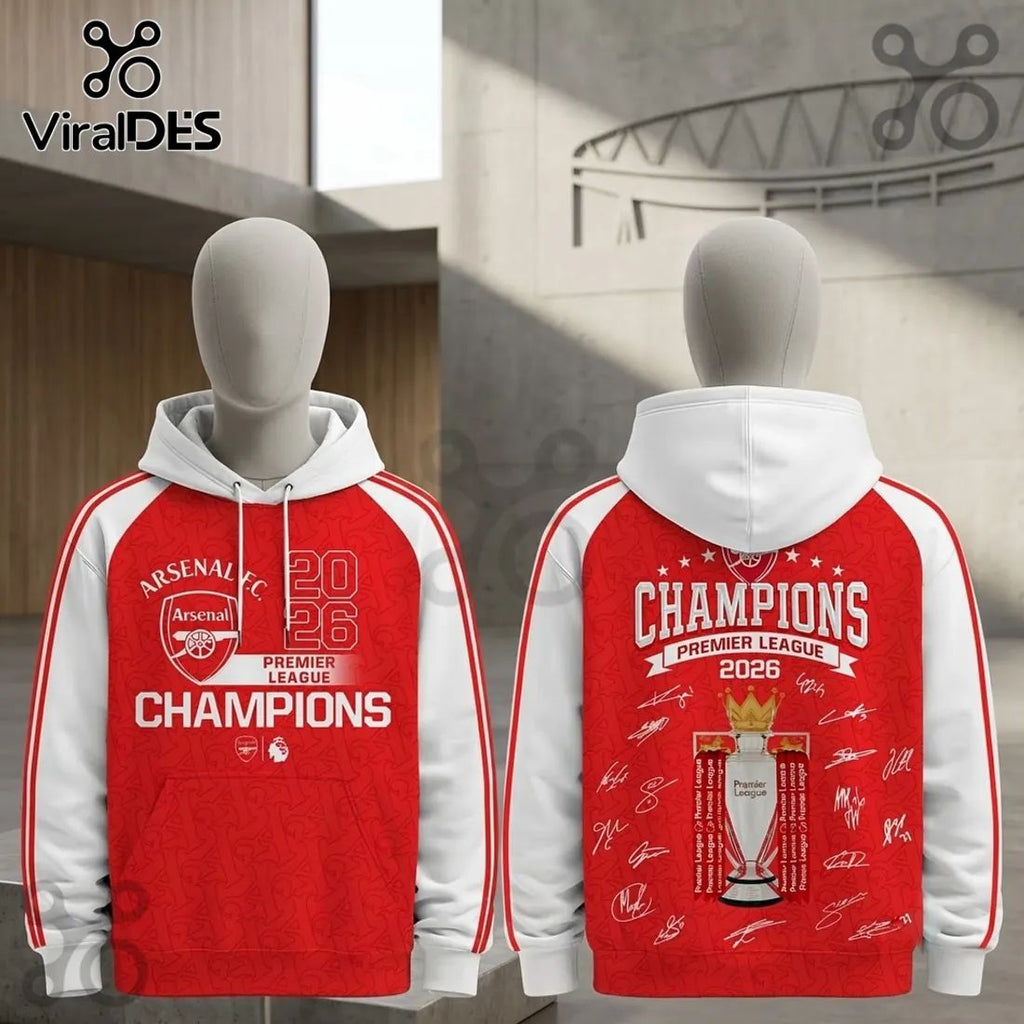 Arsenal FC Premier League 2026 Champions Hoodie