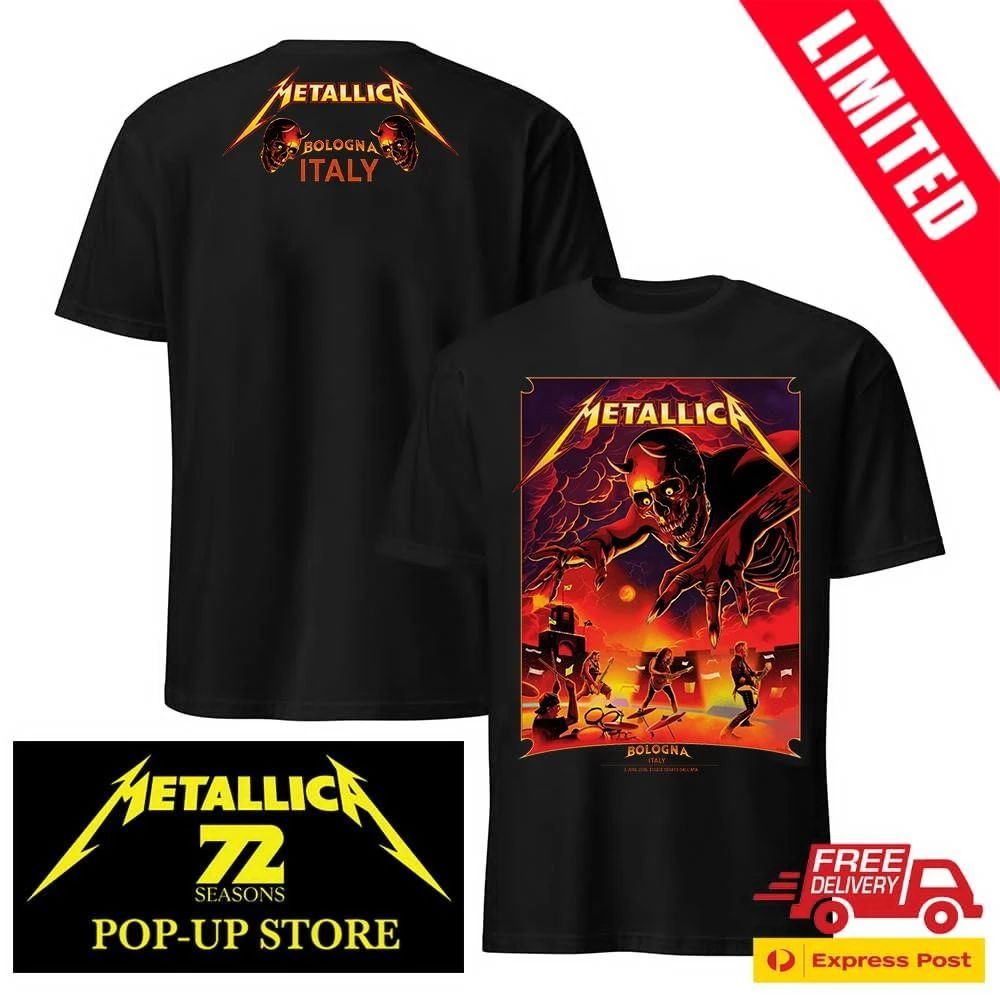 Metallica Bologna 2026 Double Sided Shirt Official Merch