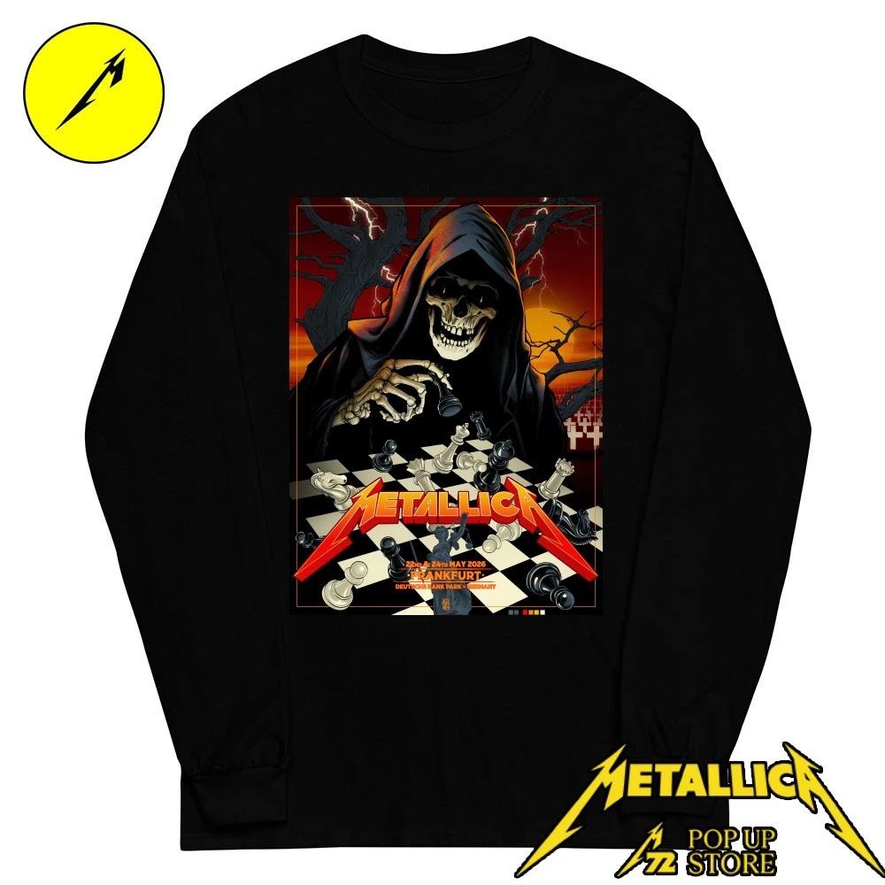 Metallica Grim Reaper Chess Shirt – Frankfurt 2026 Vance Kelly Art Tee