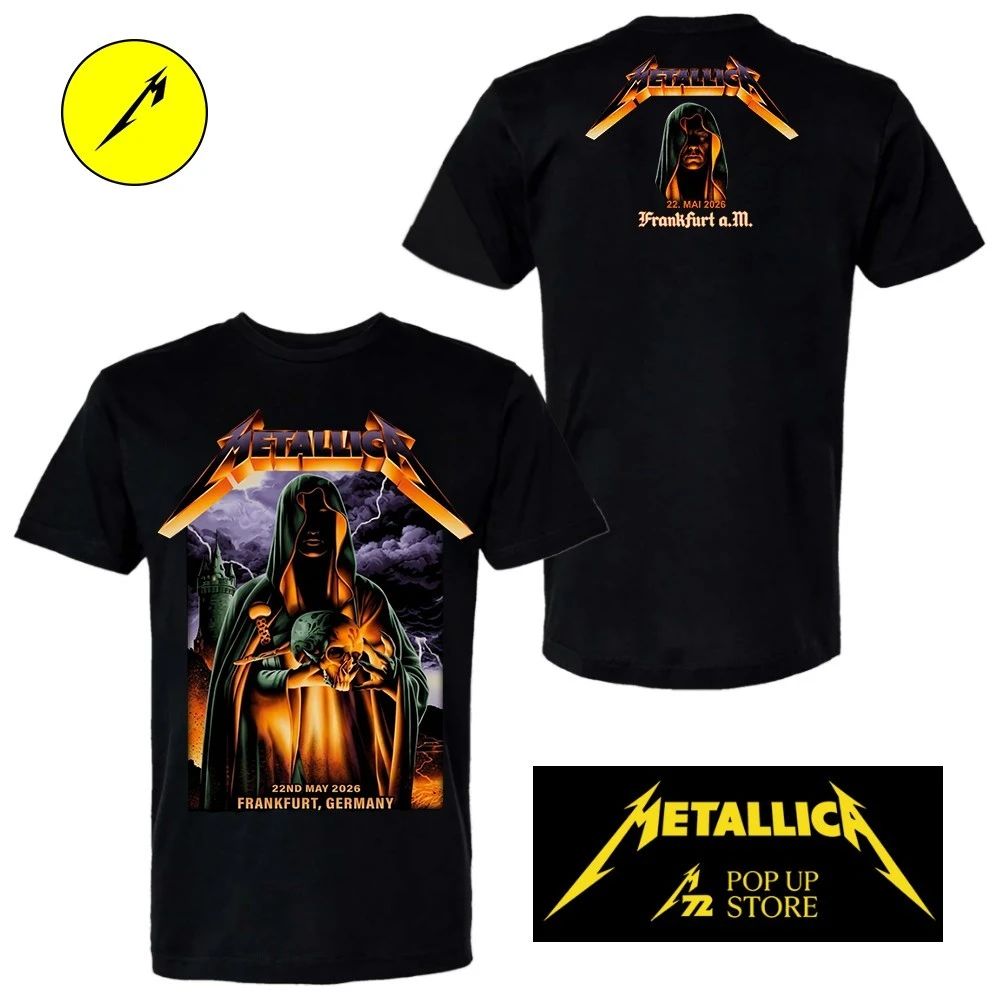 Metallica #M72Frankfurt Pop-Up Shop Special Edition Gothic Skull Streetwear Oversized Tee