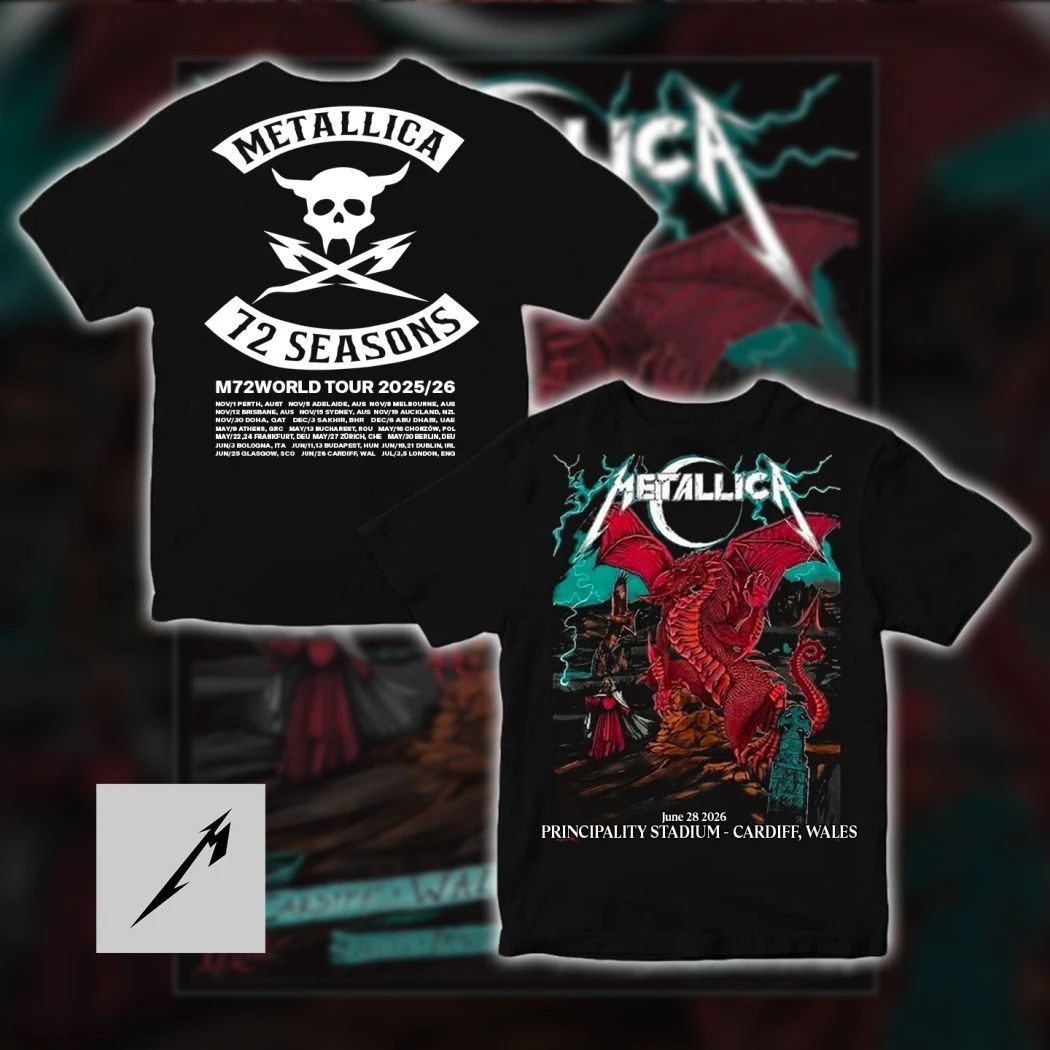 Metallica M72 World Tour Cardiff 2026 Red Dragon T-Shirt
