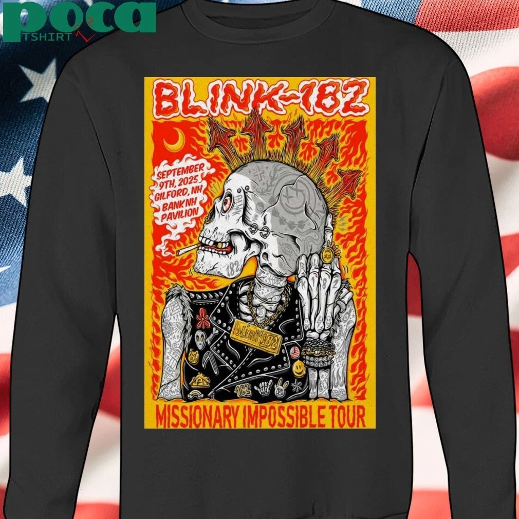 Blink-182 Tour Gilford NH 09 09 2025 Poster T-shirt
