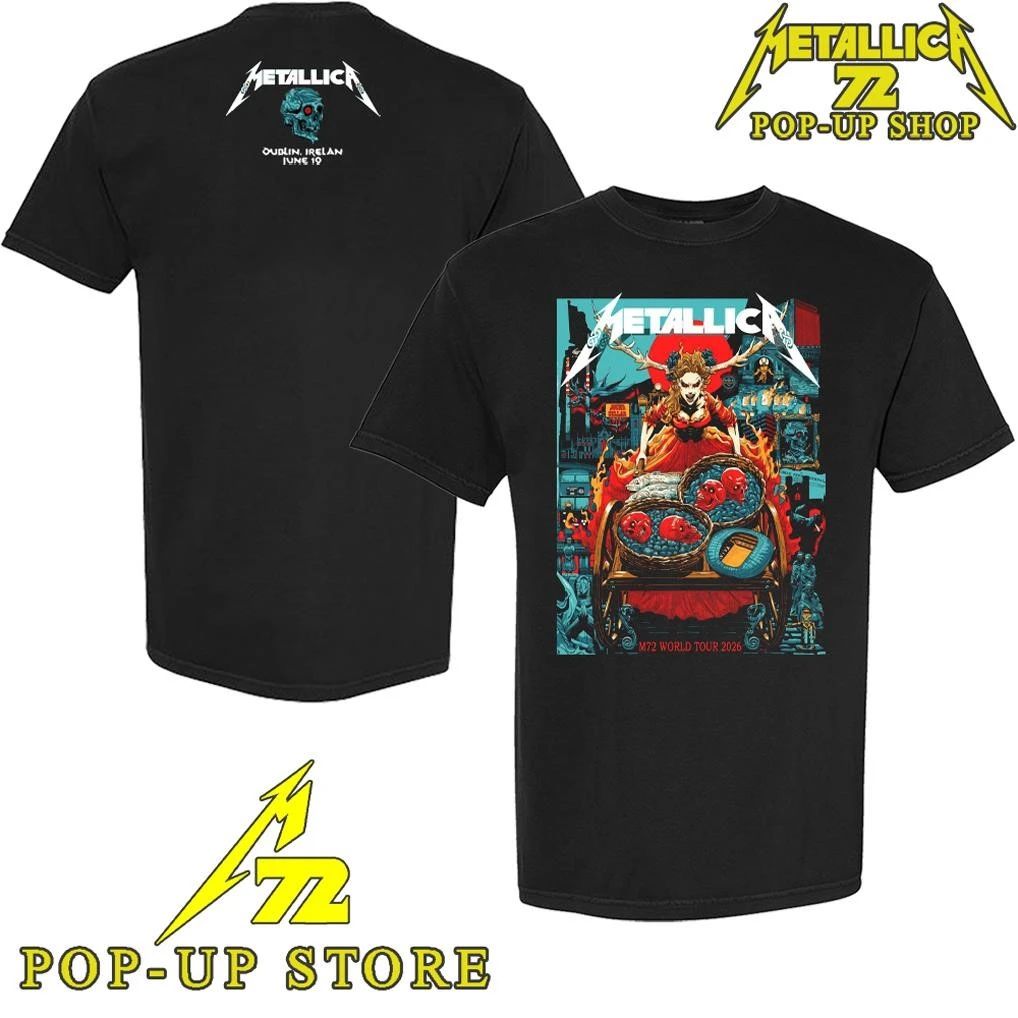 Metallica M72 Dublin Ireland June 21, 2026 Art By Mick Cassidy Pop-Up Shop T-Shirt