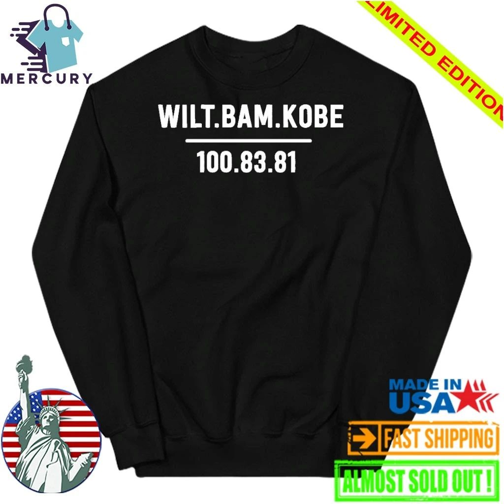 Wilt Bam Kobe 100 83 81 3 Players Most Points In A Game In NBA History Shirt