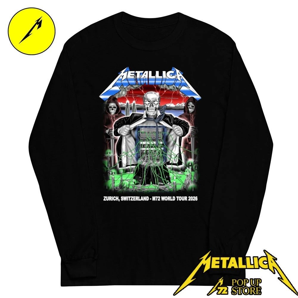 Metallica M72 Zurich 2026 limited-edition Poster By Luca Schenardi T-Shirt – Stadion Letzigrund, Switzerland – May 27, 2026