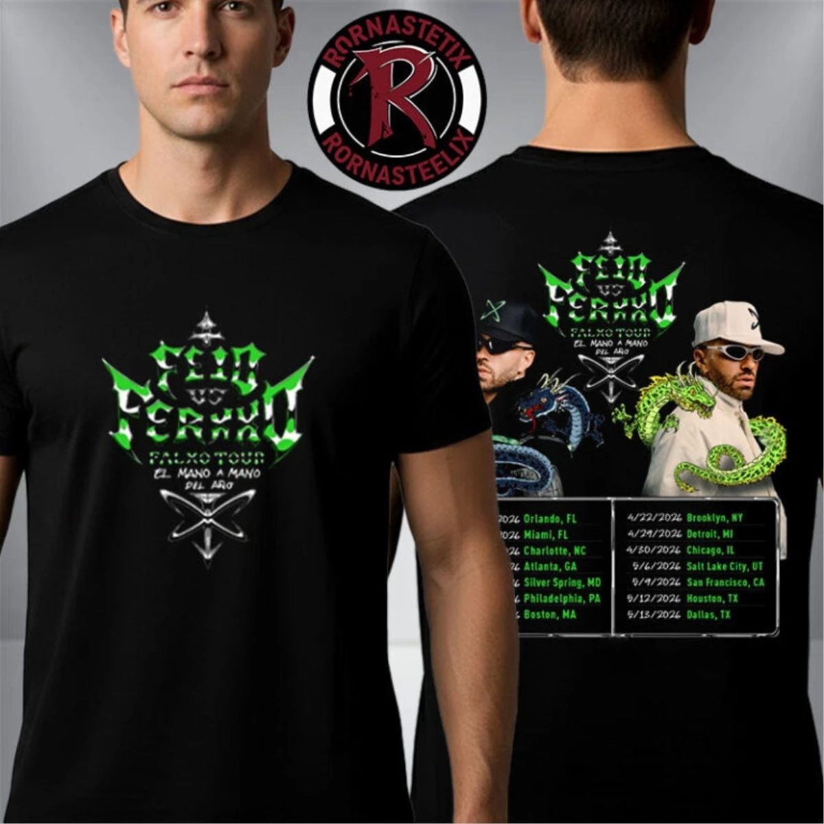 Feid and Ferxxo Falxo Tour 2026 North America Schedule T Shirt