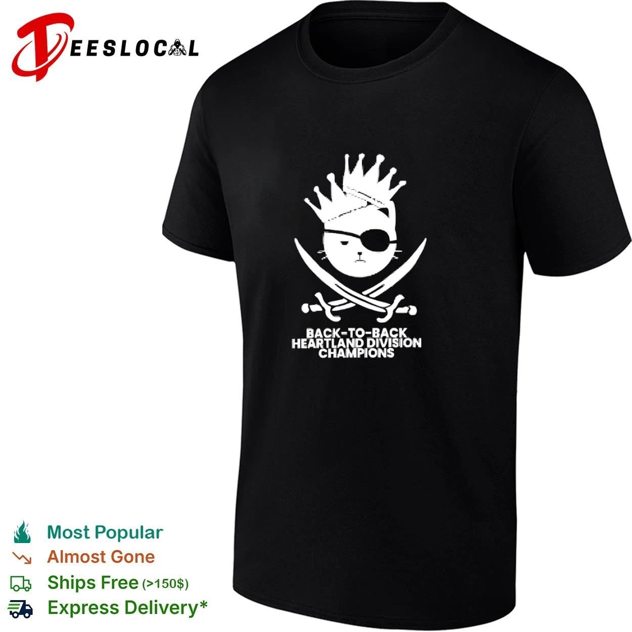 Back-to-Back Heartland Division Champions Cat Pirate T-shirt