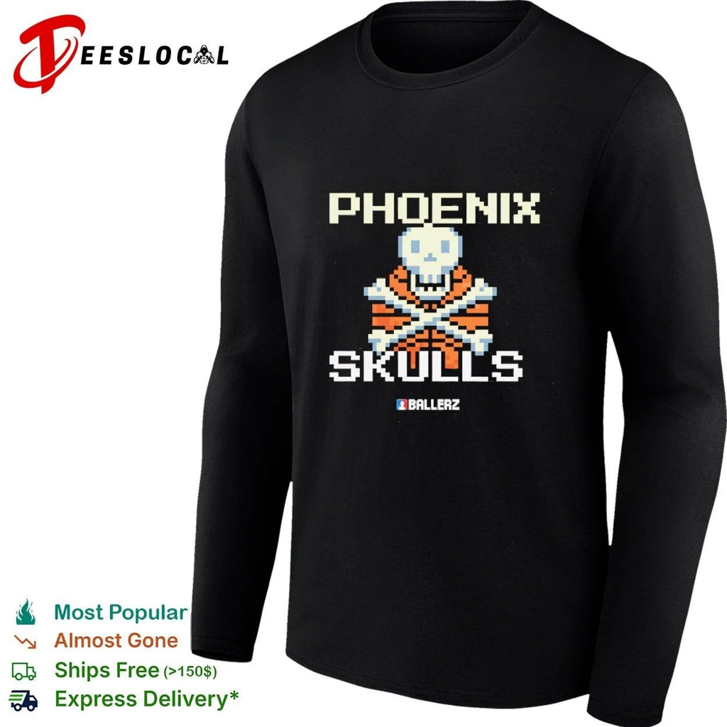 Phoenix Skulls Ballerz Basketball Pixel Art T-shirt