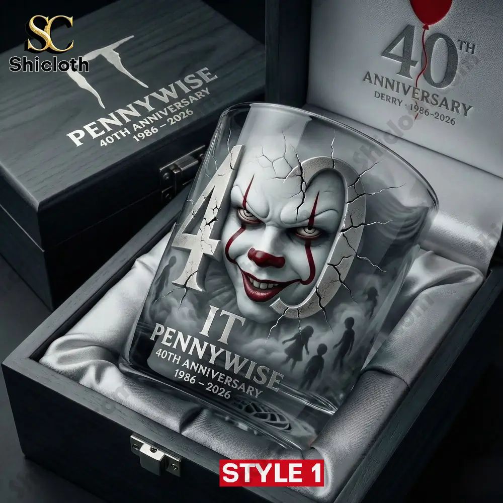 IT Pennywise 40th Anniversary Collector Whiskey Glass