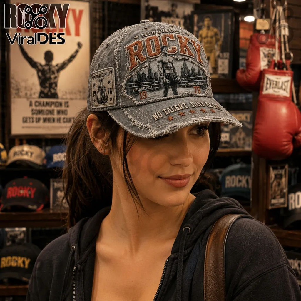 Rocky Balboa The Italian Stallion Distressed Baseball Cap