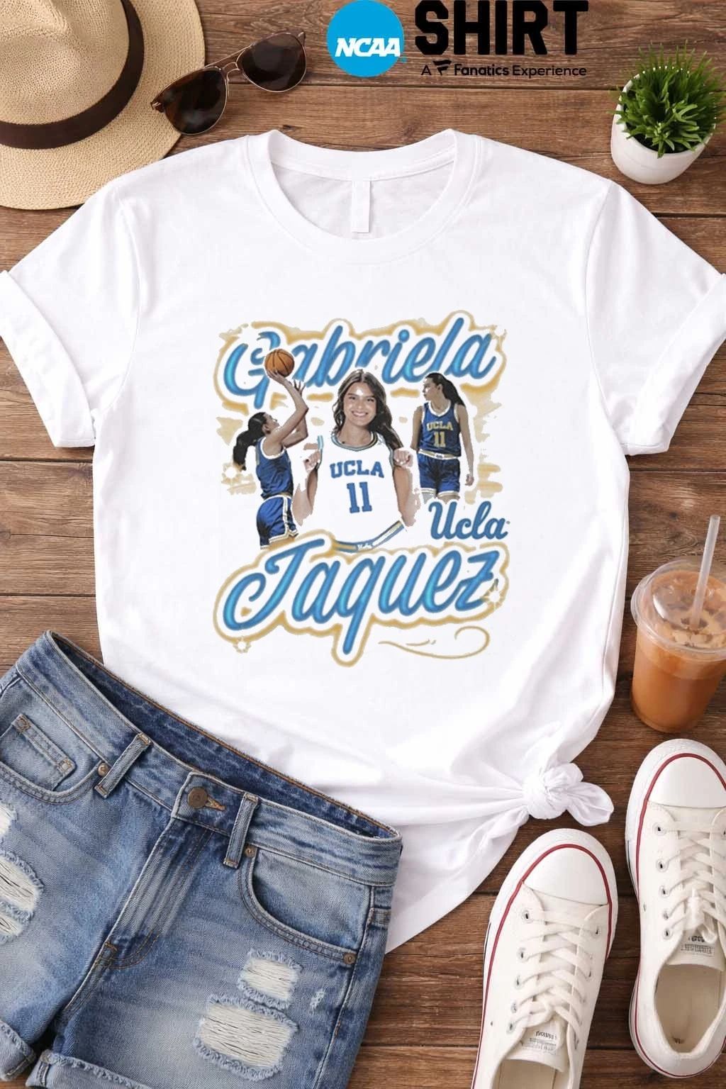 Gabriela Jaquez UCLA Bruins Youth White NIL Illustrated Fashion Player T-Shirt