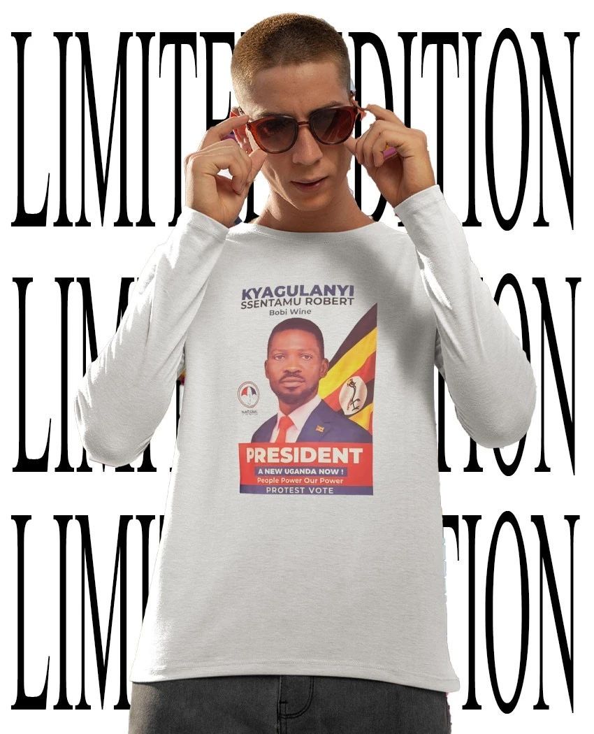 Kyagulanyi Ssentamu Robert Wine President a new Uganda now shirt