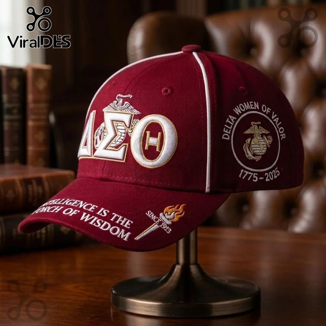 Delta Sigma Theta US Marine Corps Maroon Baseball Cap