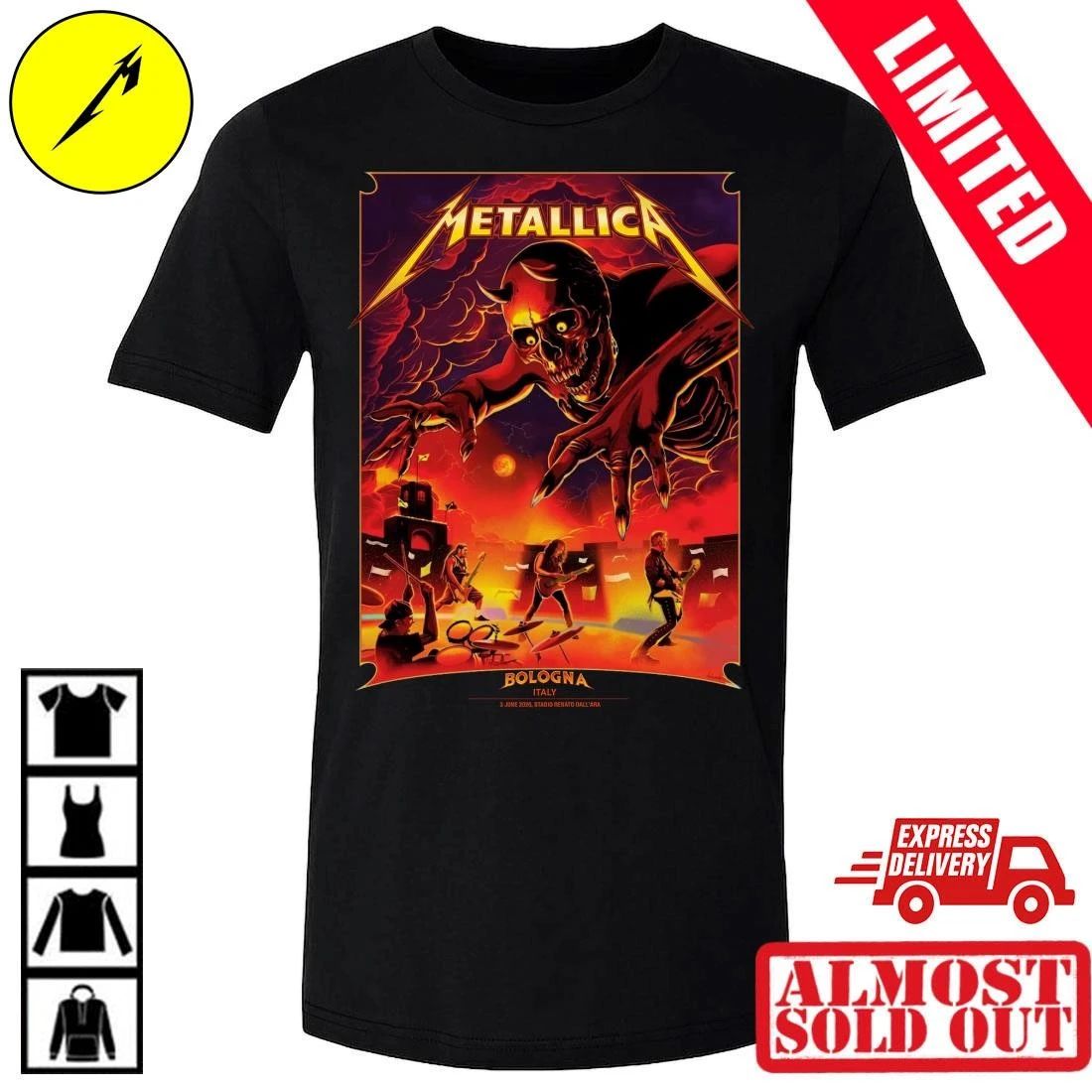 Metallica M72 Bologna 2026 Pop-Up Shop Concert T-Shirt