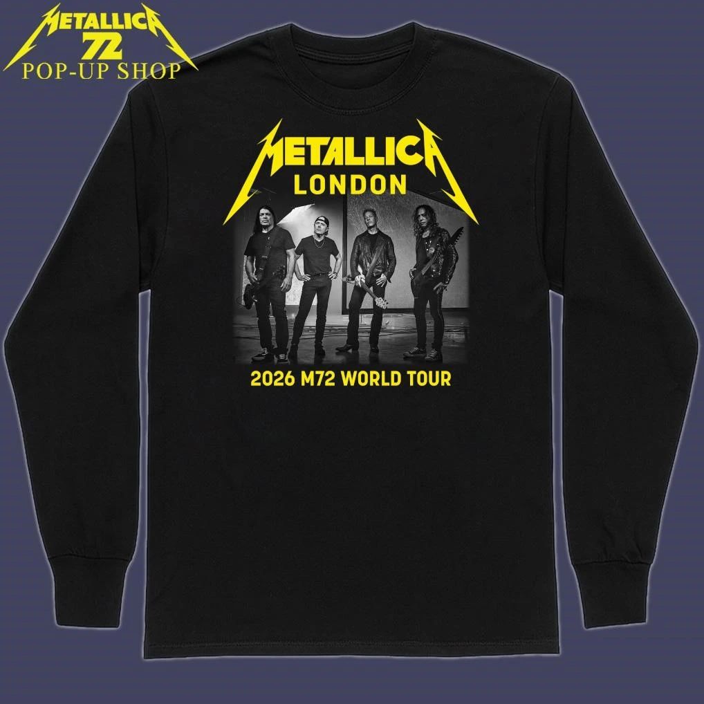 Metallica M72 London England 2026 Band Members World Tour T-Shirt
