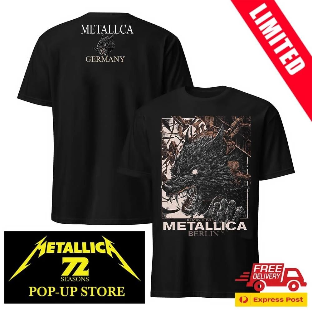 Metallica Berlin 2026 T-Shirt Collin Estrada Art – M72 Pop-Up Shop Limited Edition – Olympiastadion 30.05.
