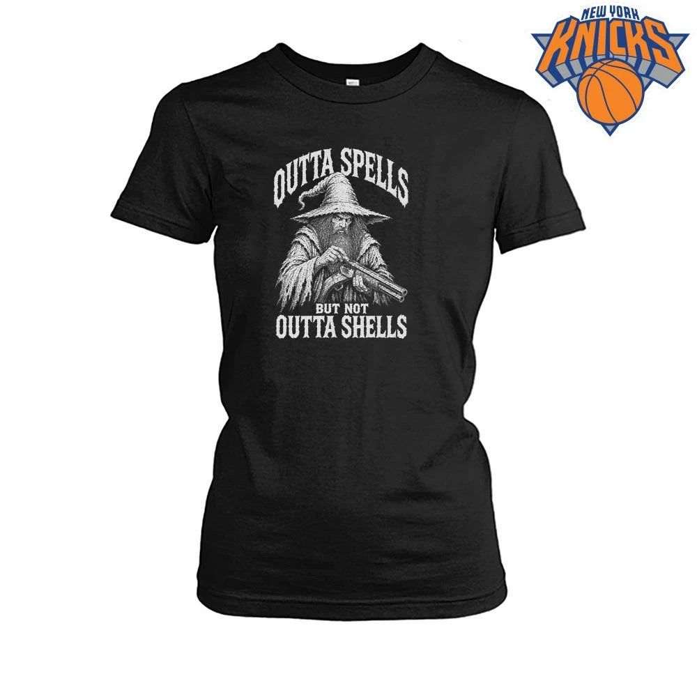 Outta Spells But Not Outta Shells Badass Wizard Shotgun Meme Shirt