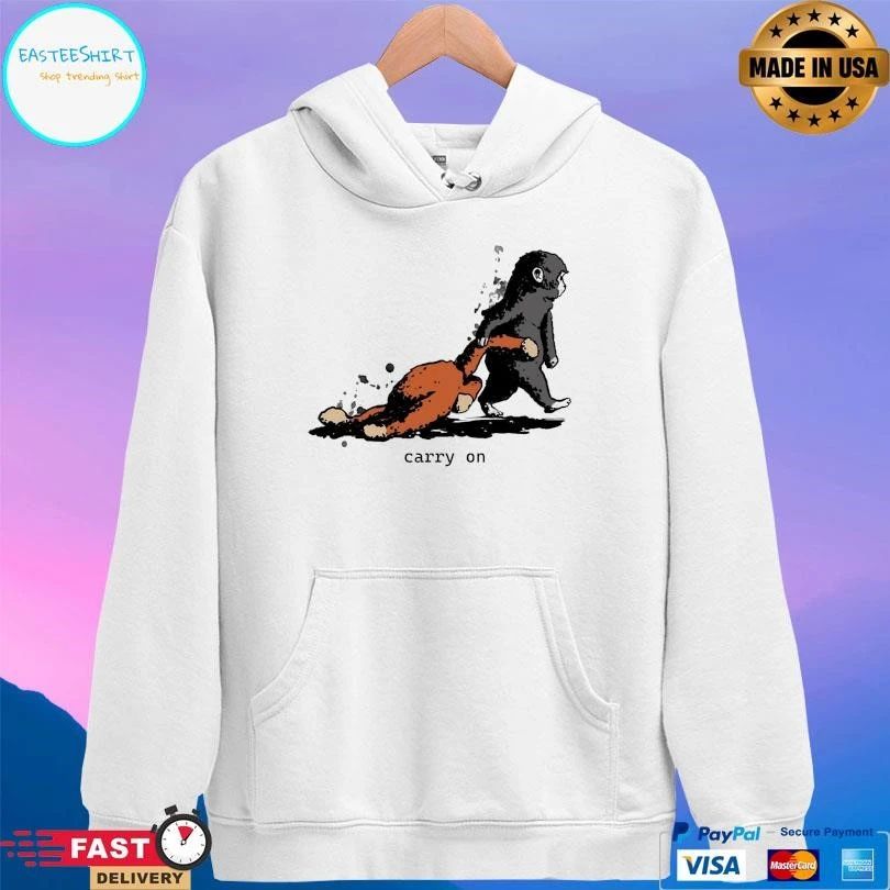 Punch Monkey Carry On Illustration Dark Cute Graphic 2026 T-shirts