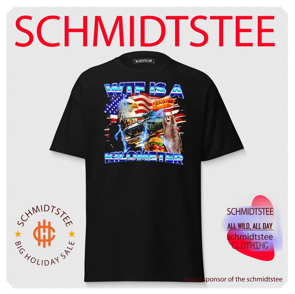 Wtf is a kilometer American flag shirt