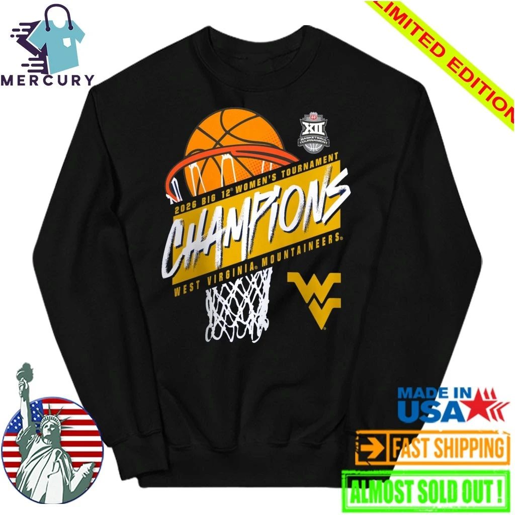West Virginia Mountaineers 2026 Big 12 Women’s Basketball Tournament Champions Shirt