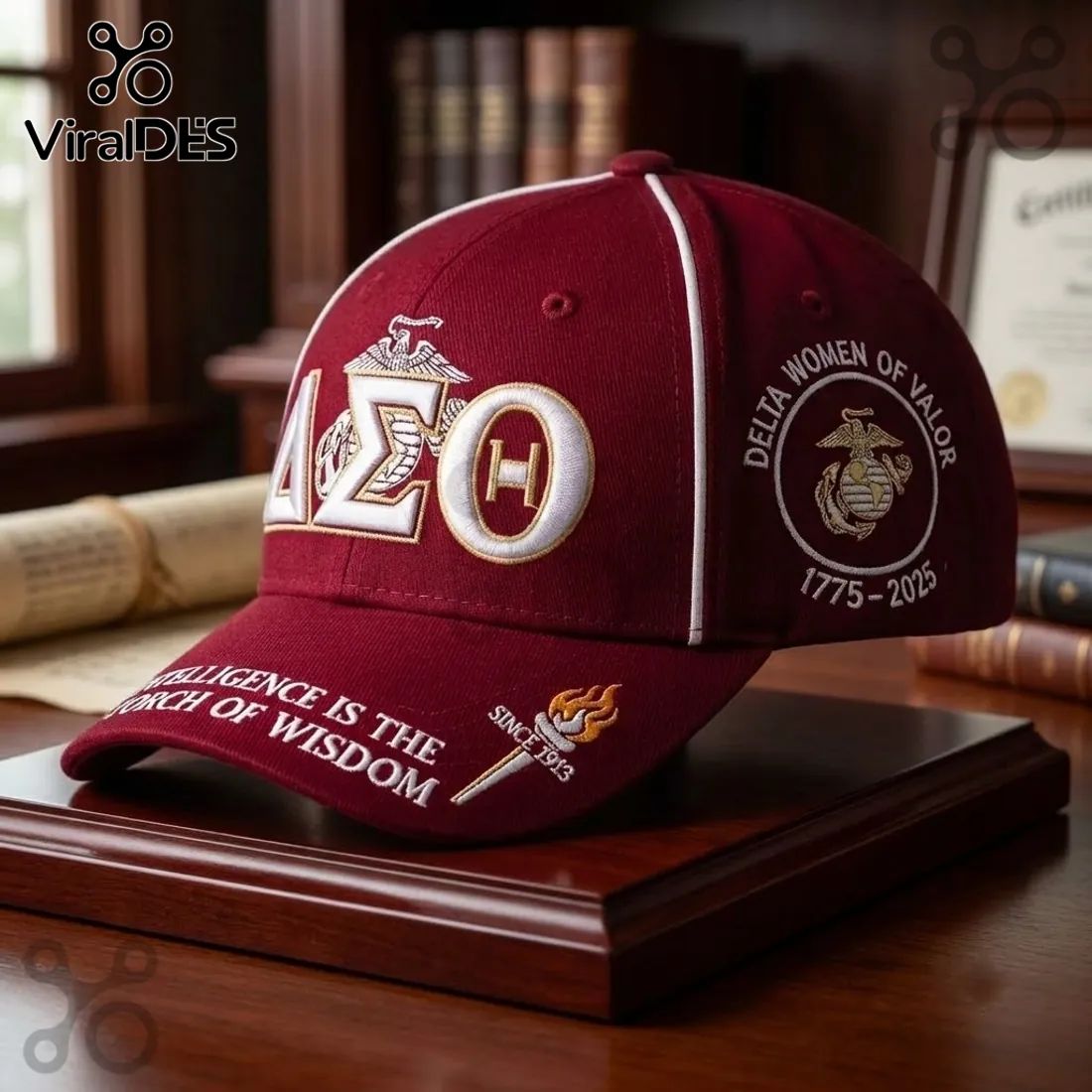 Delta Sigma Theta US Marine Corps Maroon Baseball Cap