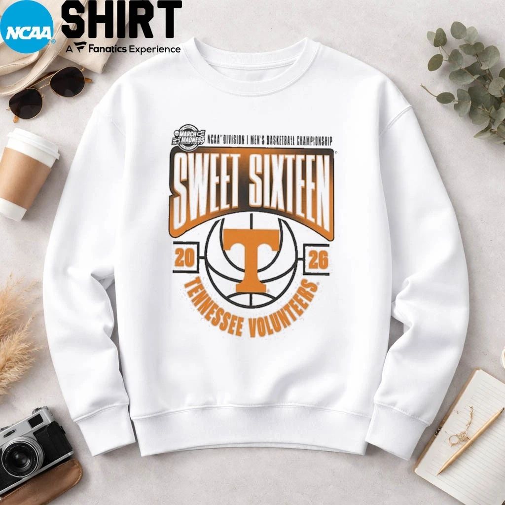 White Tennessee Volunteers 2026 NCAA Men’s Basketball Tournament March Madness Sweet 16 T-Shirt