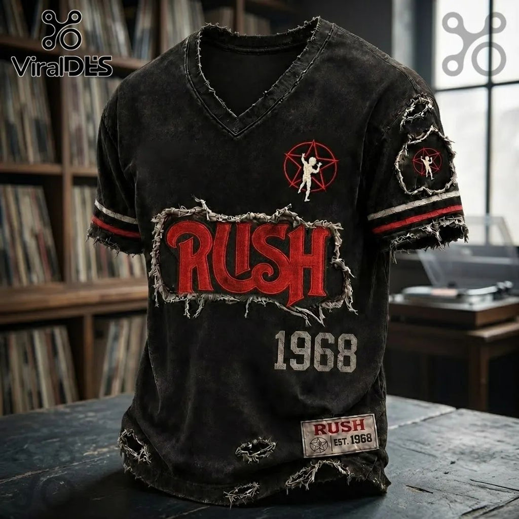 Rush Rock Band Limited Edition Distressed T-Shirt
