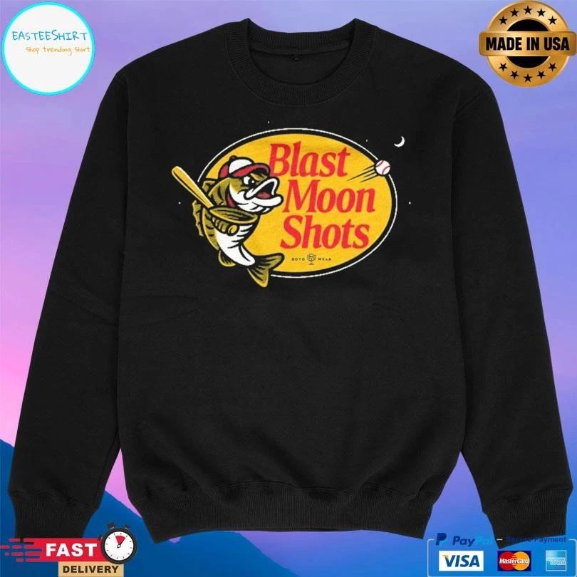 Blast Moon Shots Fish Baseball T-shirts