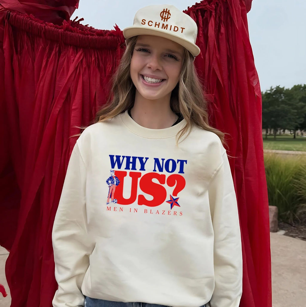 Why Not Us Men in Blazers Soccer Uncle Sam shirt