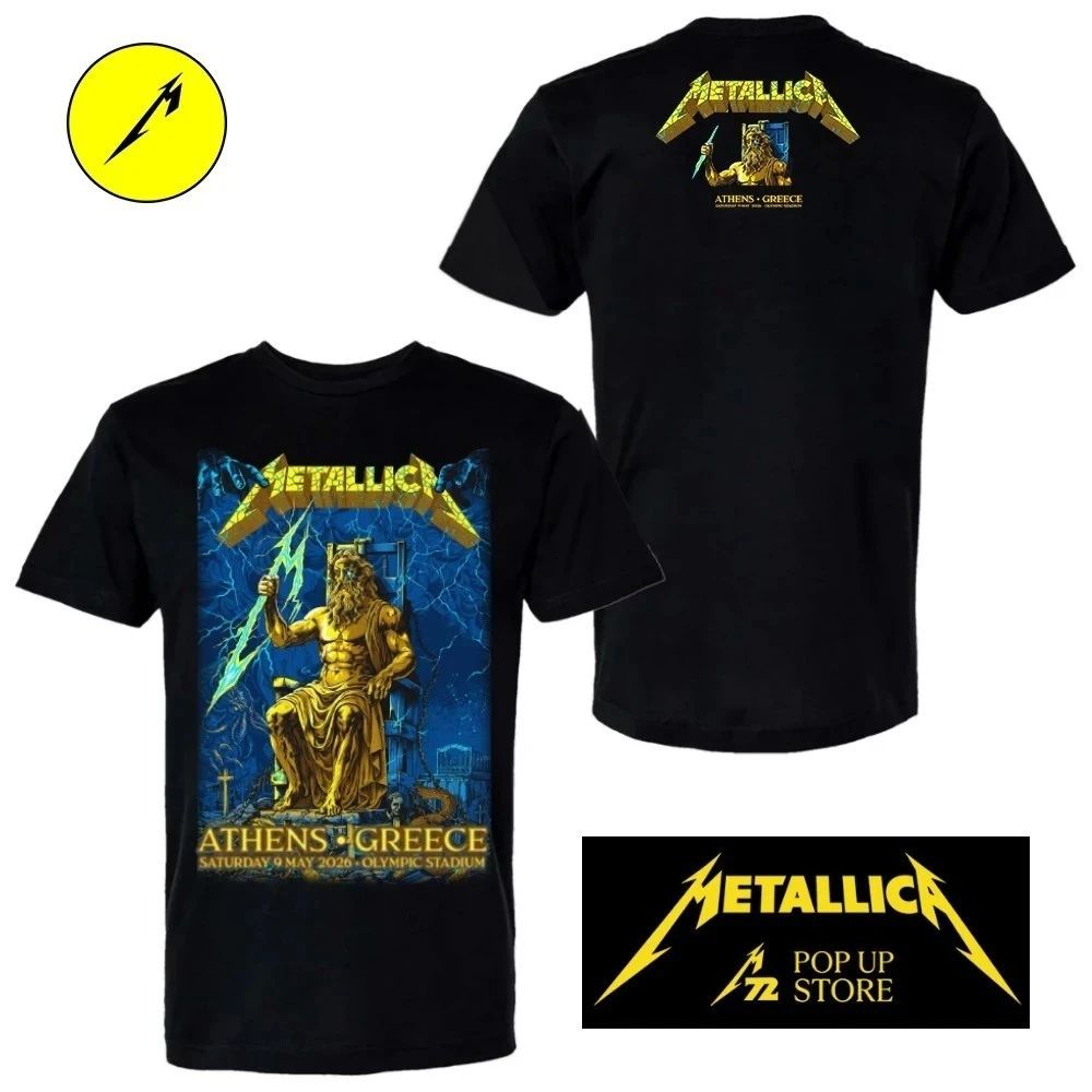 Metallica M72 Athens 2026 Venue Tee At Olympic Stadium On 9 May 2026 Zeus Art Two Sided Shirt