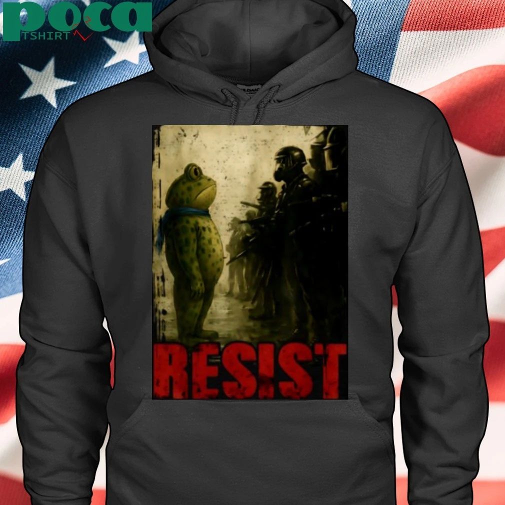 Portland Frog Against Resist Portland art T-shirt