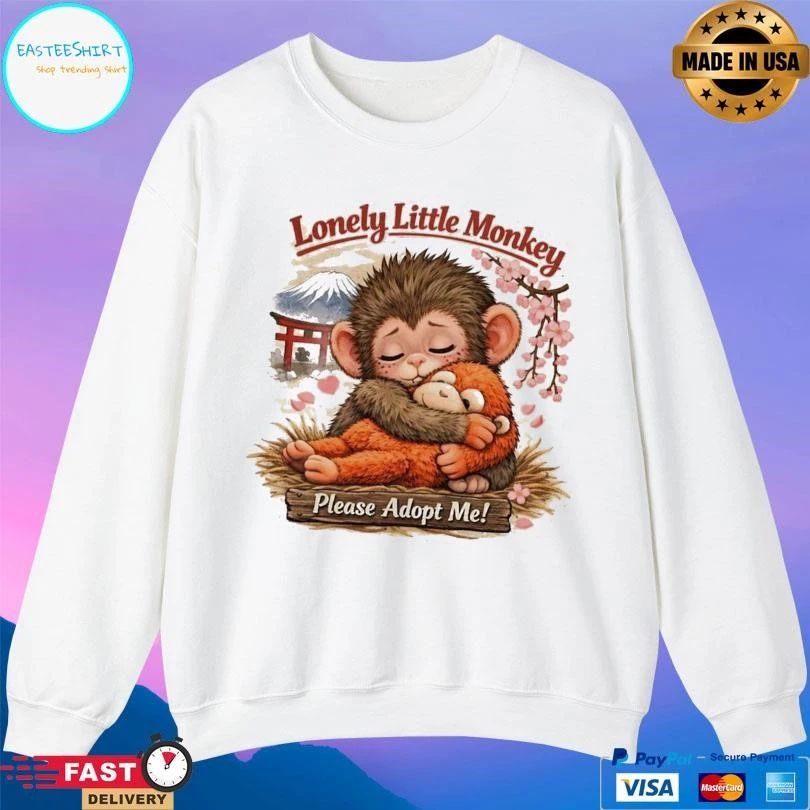 Baby Monkey Punch Lonely Little Monkey Please Adopt Me T-shirts