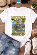 Something Inked Michigan Wolverines Ivory 2026 Men’s Basketball Final Four Bus The Road To Indianapolis T-Shirt