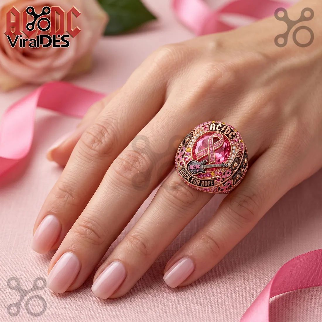 AC/DC Rock For Hope Breast Cancer Awareness Ring