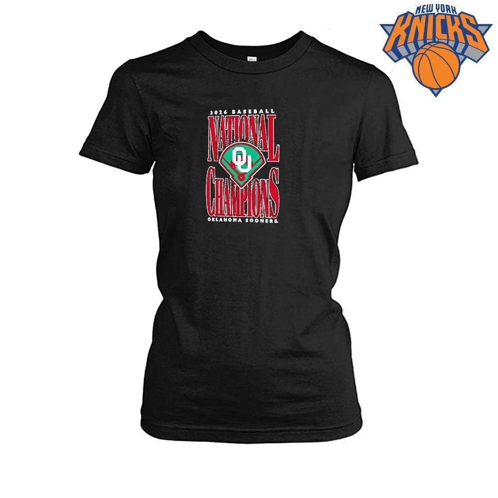 Oklahoma Sooners 2026 Ncaa Baseball Mens College World Series National Champions Large Type Field Shirt