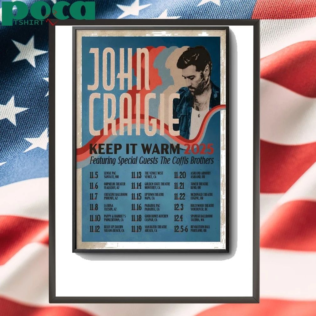 Poster John Craigie 2025 Keep It Warm Tour shirt