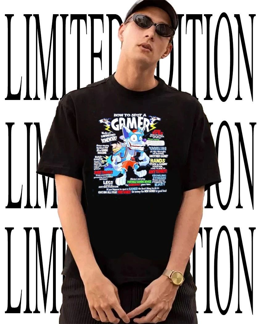 How To Spot A Gamer Cartoon Wolf shirt