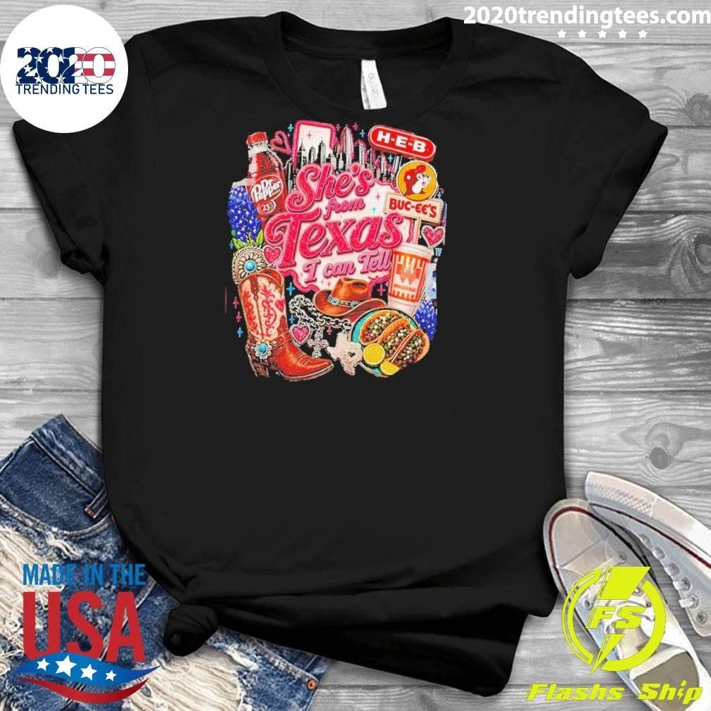 Buc-ee’s Dr Pepper Whataburger She’s From Texas I Can Tell Shirt